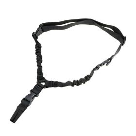 Heavy Duty Tactical Single Point Gun Rifle Sling Adjust & Quick Detach QD Buckle (Color: Black)