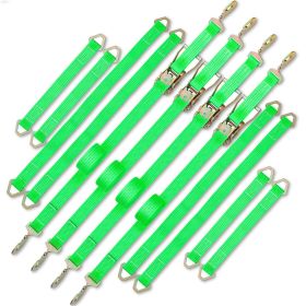 VEVOR Ratchet Tie Down Straps, 2'' x 15.6' Heavy Duty Ratchet Straps with Snap Hooks, 4000 lbs Working Load (Color: Green)