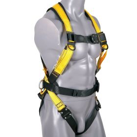 VEVOR Safety Harness, Full Body Harness, Safety Harness Fall Protection with Added Padding, and Side Rings and Dorsal D-Rings and a Lanyard (size: LG)