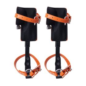 VEVOR Tree Climbing Spikes, 1 Pair Alloy Steel Climbing Spurs, 350lbs Load Capacity Tree Climbing Gear with Straps and Spike Protectors (Sleeve Material: Leather Model, Safety Rope Configuration: Without Safety Rope)